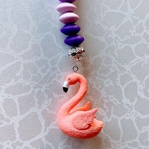 Purple and Pink Flamingo Charm Bracelet